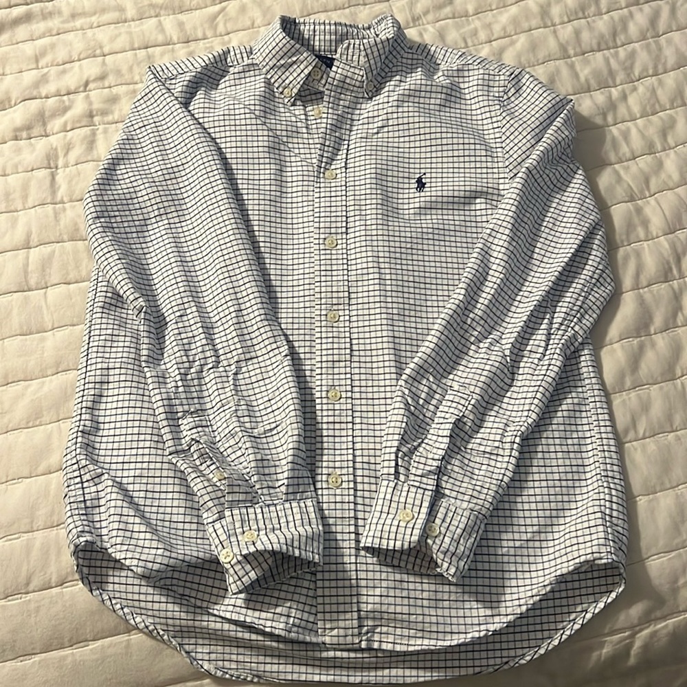 Ralph Lauren Boys Button Down | size 16| blue stripes
